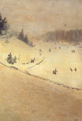 Giuseppe de nittis Field of Snow n.d (nn02) Sweden oil painting art